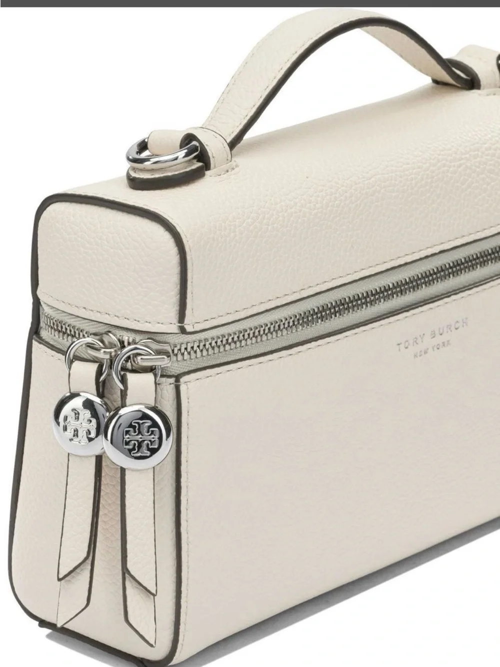 Tory Burch Leather Satchel with Top Handle and Crossbody Strap